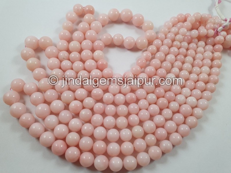 Pink Opal Far Smooth Round Beads