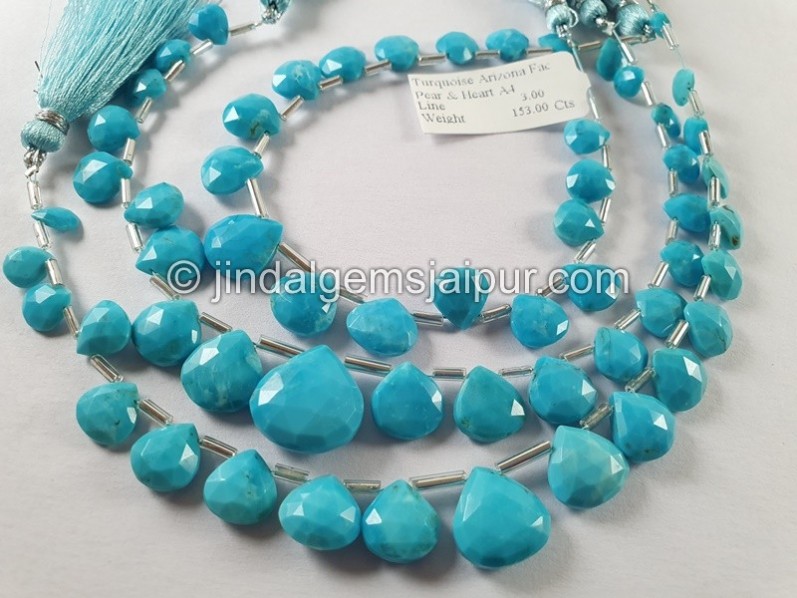 Turquoise Arizona Faceted Heart Shape Beads