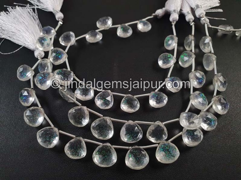 Ethiopian Opal Crystal Doublet Faceted Heart Beads