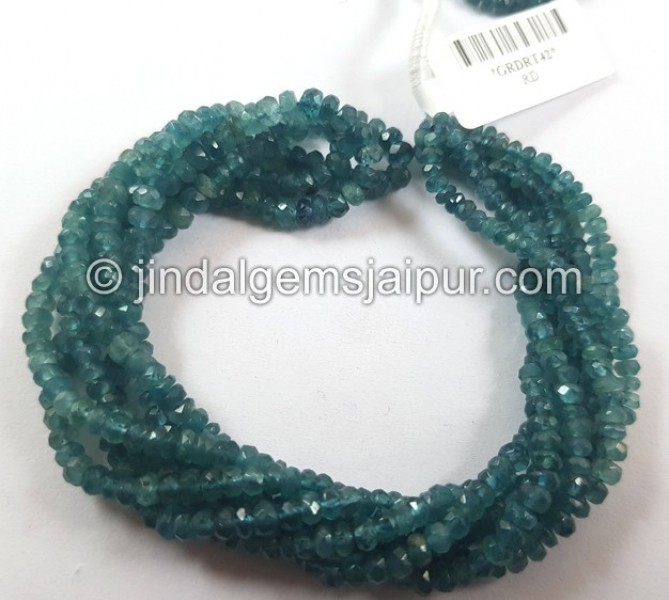 Indicolite Grandidierite Facated Roundelle Beads