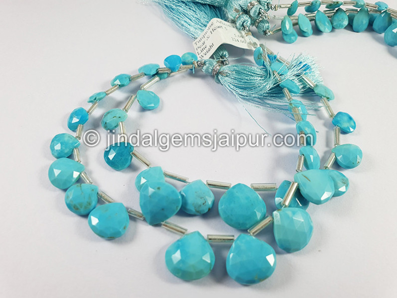 Turquoise Arizona Faceted Heart Shape Beads