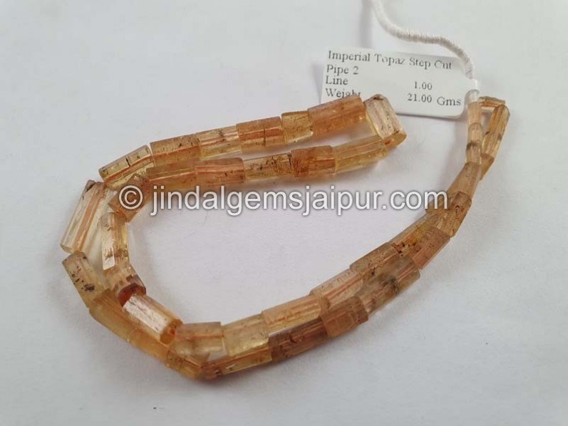 Imperial Topaz Step Cut Pipe Beads