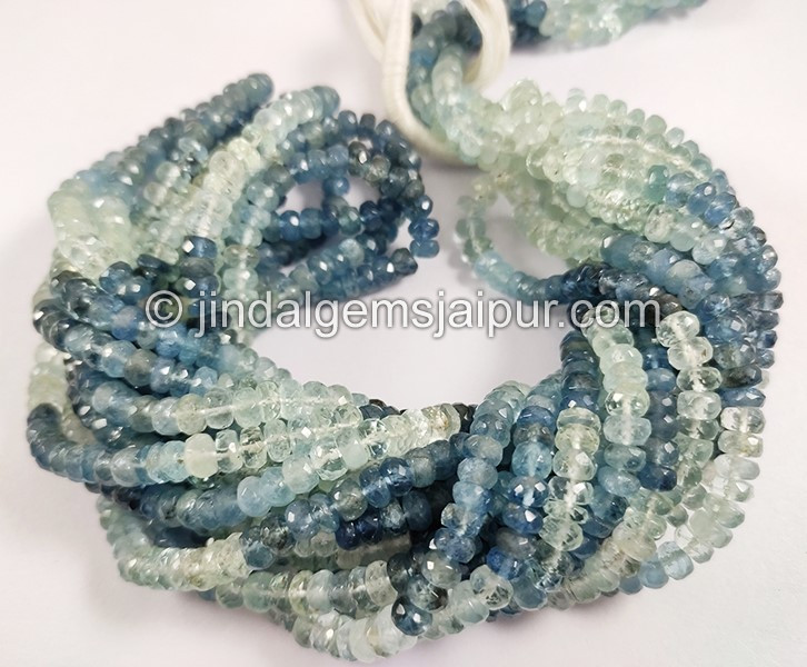 Santa Maria Aquamarine Shaded Faceted Roundelle Shape Beads