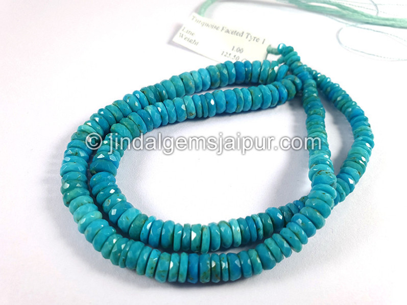 Turquoise Faceted Tyre Shape Beads