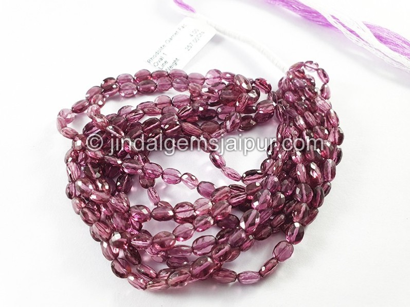 Rhodolite Garnet Faceted Oval Shape Beads