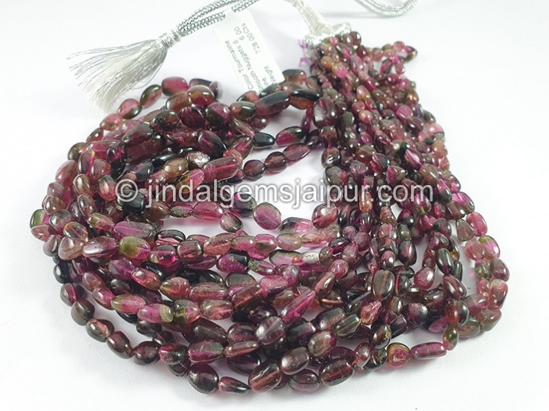 Bi Color Tourmaline Smooth Nuggets Shape Beads