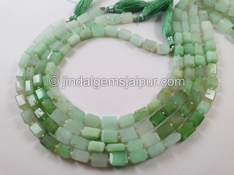 Chrysoprase Shaded Faceted Nugget Beads