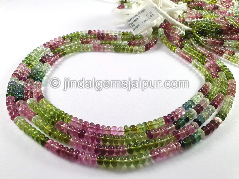 Tourmaline Smooth Roundelle Shape Beads