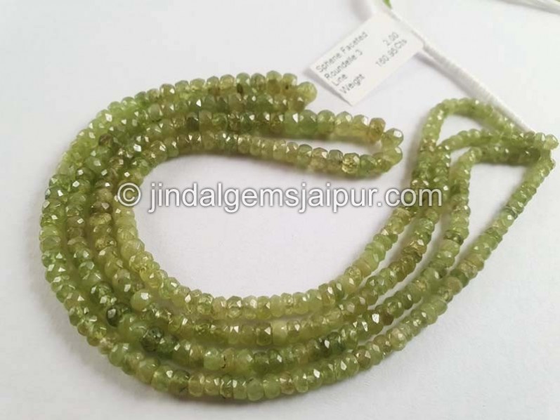 Sphene Faceted Roundelle Beads