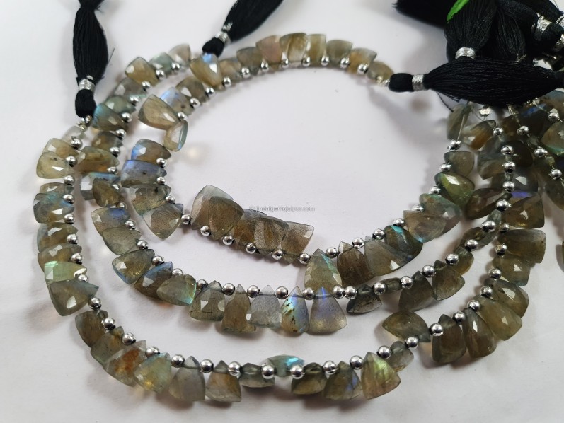 Labradorite Faceted Pyramid Beads