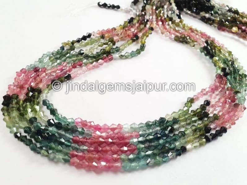 Tourmaline Faceted Bicone Beads