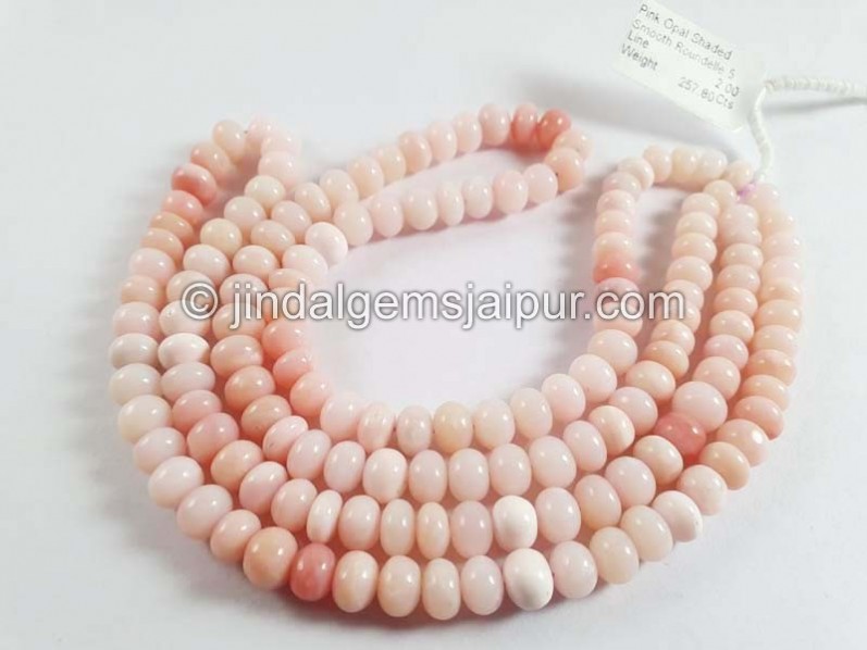 Pink Opal Shaded Smooth Roundelle Beads