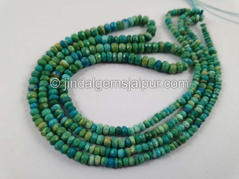 Natural Blue Opalina Faceted Roundelle Beads