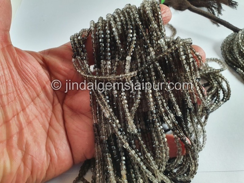 Smoky Shaded Cut Cube Beads