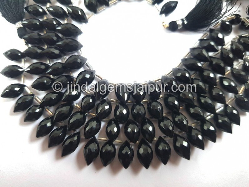 Black spinel Faceted Dew Drops Shape Beads