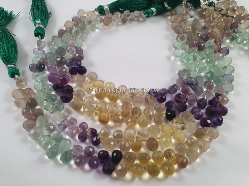 Fluorite Faceted Drops Beads