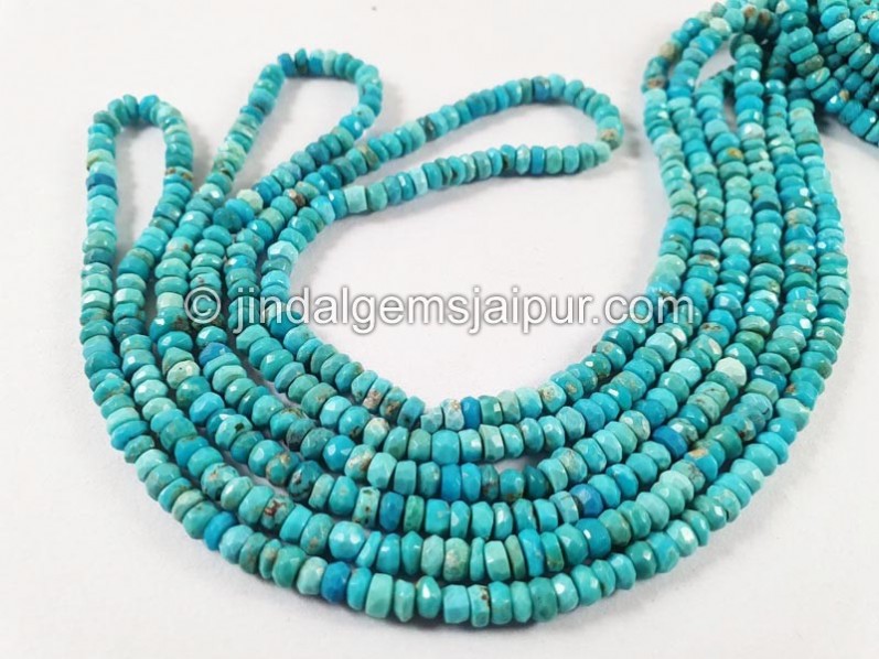 Turquoise Faceted Roundelle Small Beads