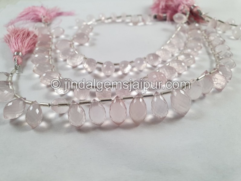 Rose Quartz Faceted Chandelier Drops Beads