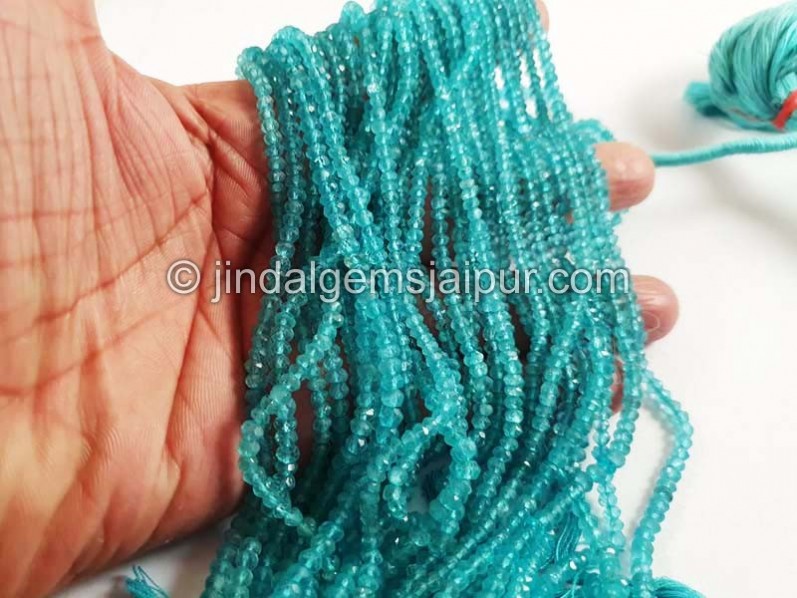 Sky Blue Apatite Faceted Roundelle Beads