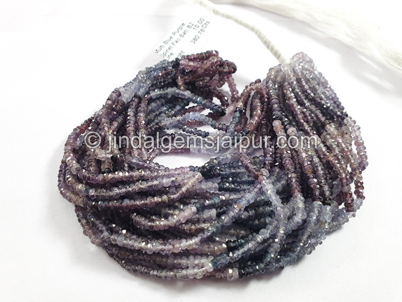 Multi Indigo Spinel Faceted Roundelle Shape Beads