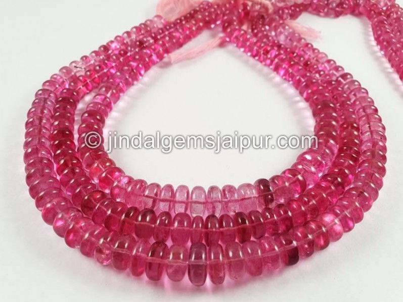 Pink Topaz Smooth Roundelle Beads