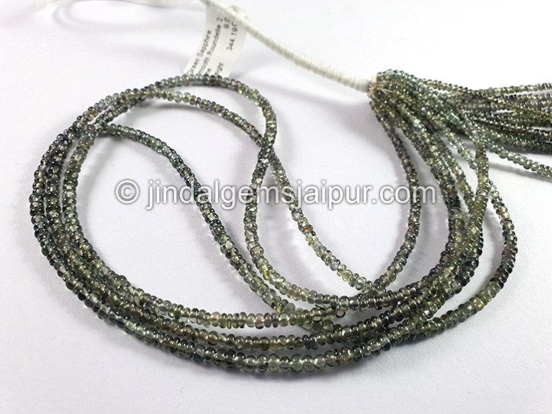 Green Sapphire Smooth Roundelle Shape Beads