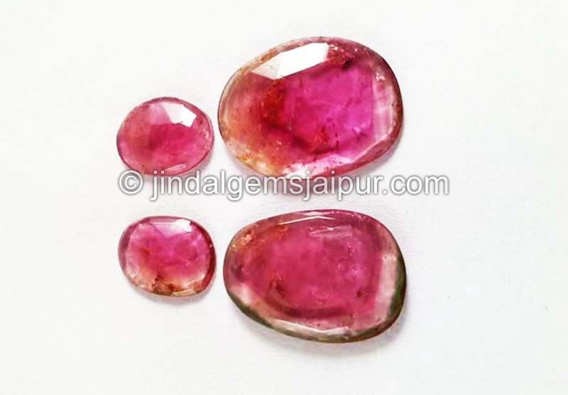 Watermelon Tourmaline Rose Cut Slices