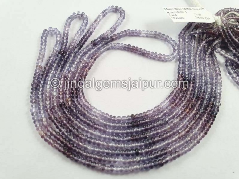 Multi Blue & Purple Spinel Smooth Roundelle Beads