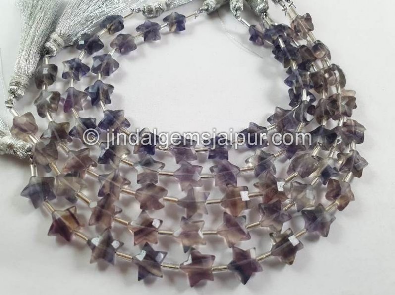 Fluorite Faceted Star Beads