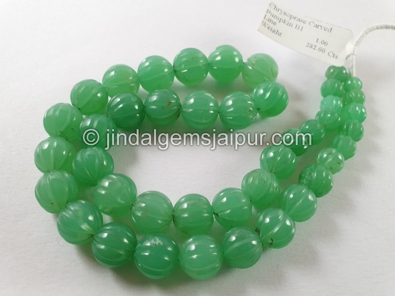 Chrysoprase Carved Pumpkin Beads