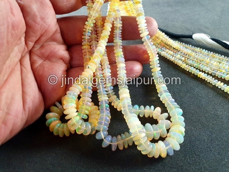 Ethiopian Opal Yellow Smooth Disc Beads