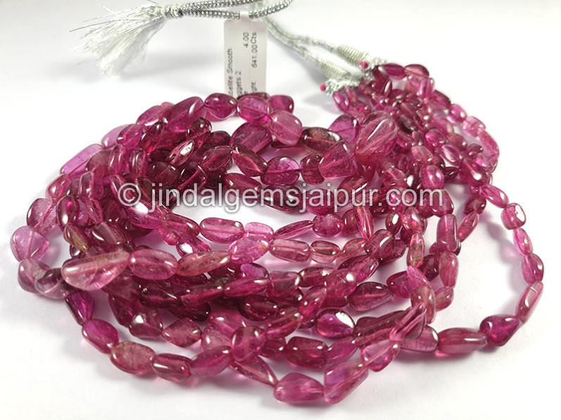 Rubellite Smooth Nuggets Shape Beads