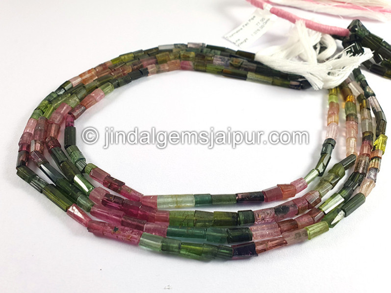 Tourmaline Faceted Pipe Shape Beads