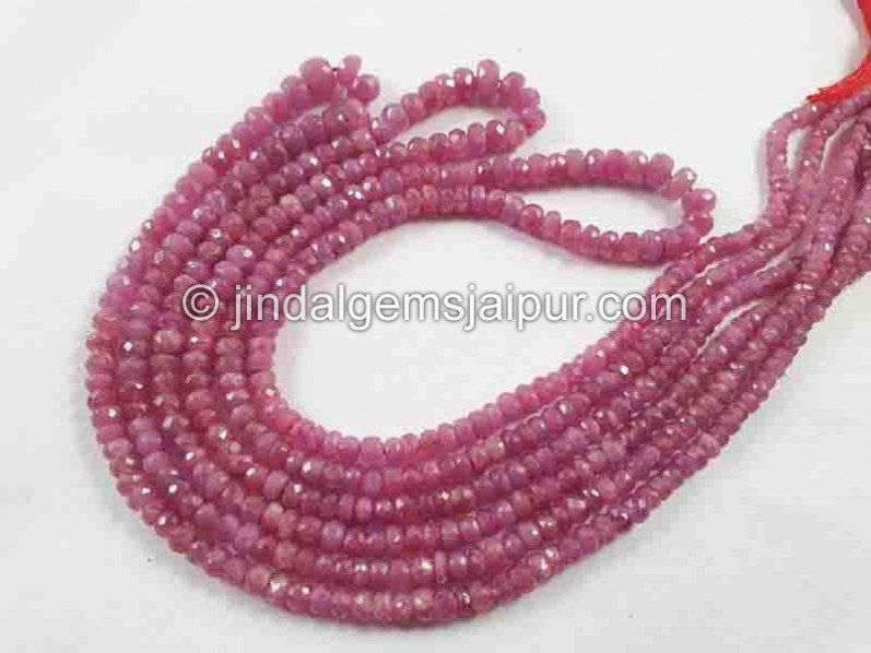 Natural Ruby Faceted Roundelle Beads