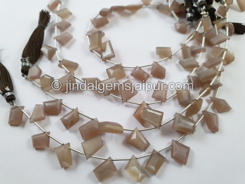 Grey Moonstone Cut Fancy Shape Beads