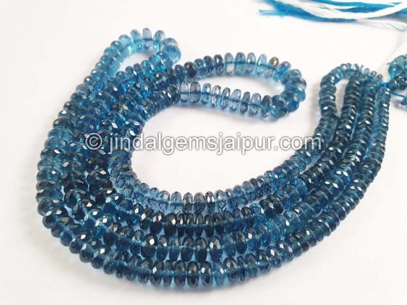 London Blue Topaz Faceted German Cut Beads