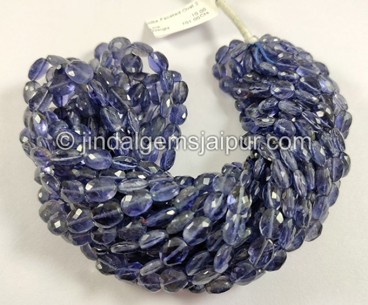 Iolite Faceted Oval Shape Beads