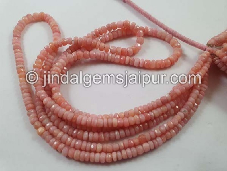 Pink Opal Faceted Roundelle Beads