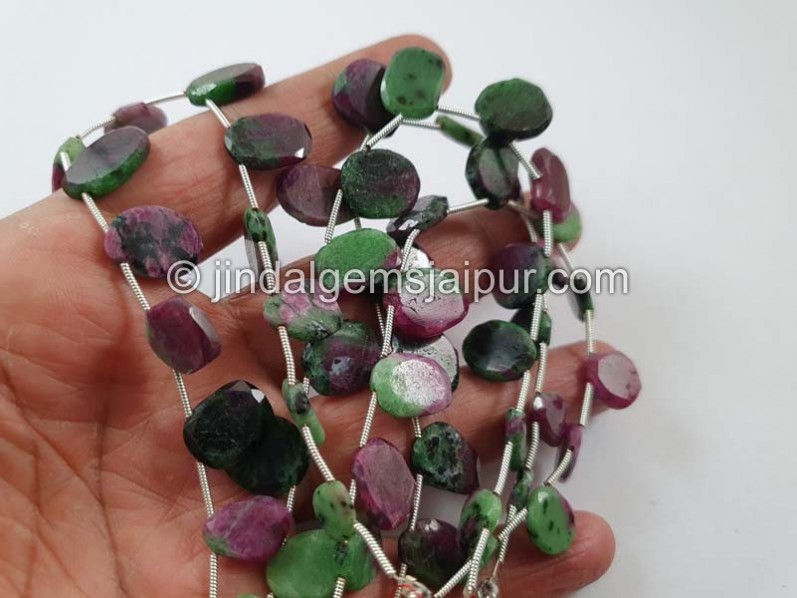 Ruby Zoisite Flat Table Cut Beads