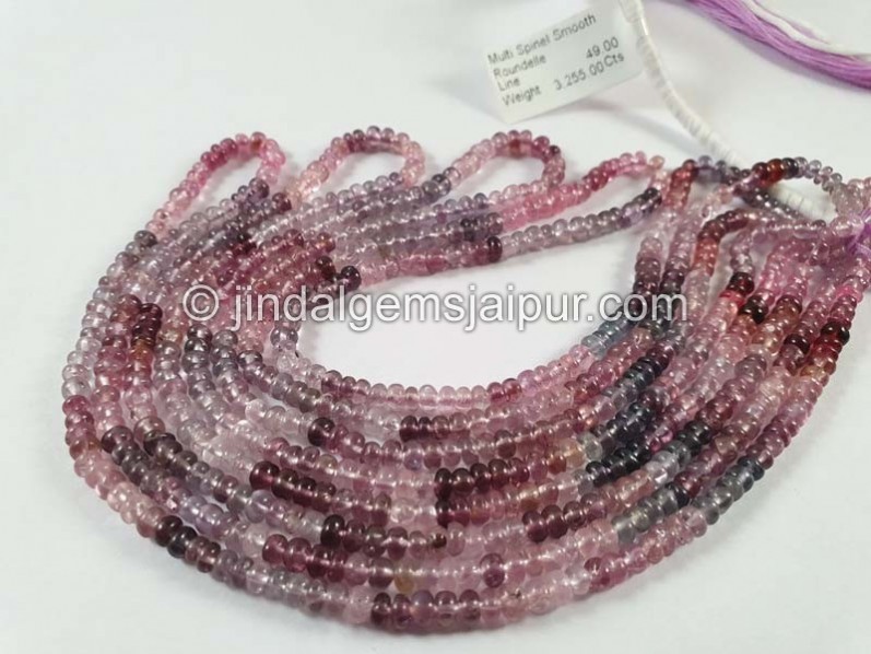 Multi Spinel Smooth Roundelle Beads