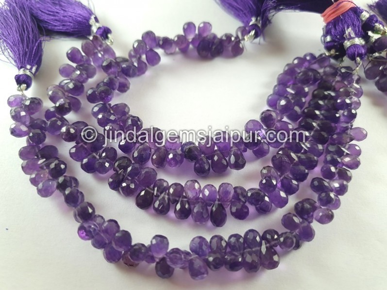 Amethyst Faceted Drops Beads