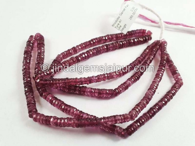 Rhodolite Garnet Faceted Tyre Beads