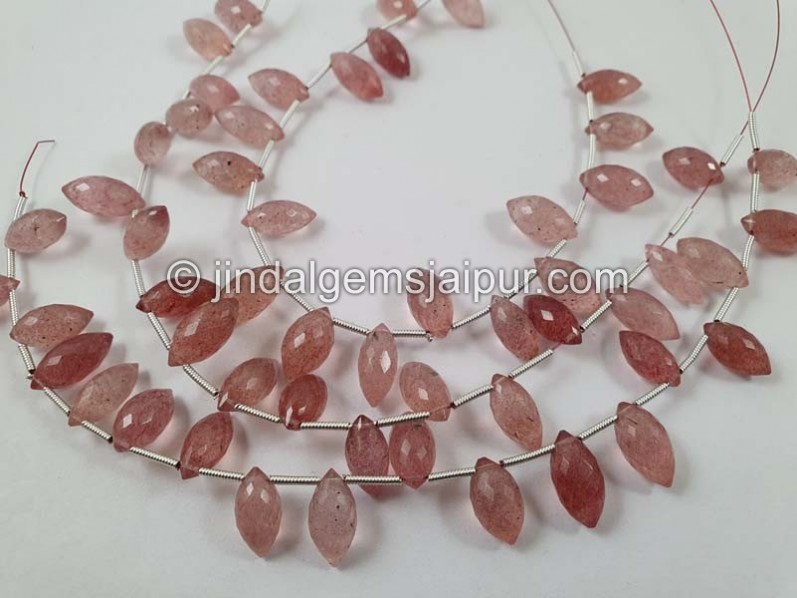 Pink Strawberry Quartz Dew Drops Beads