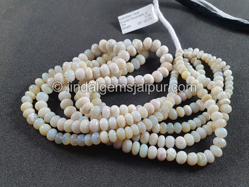 Australian Opal Smooth Roundelle Shape Beads