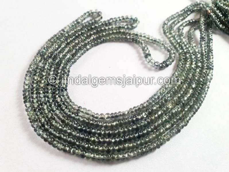 Green Sapphire Smooth Roundelle Beads