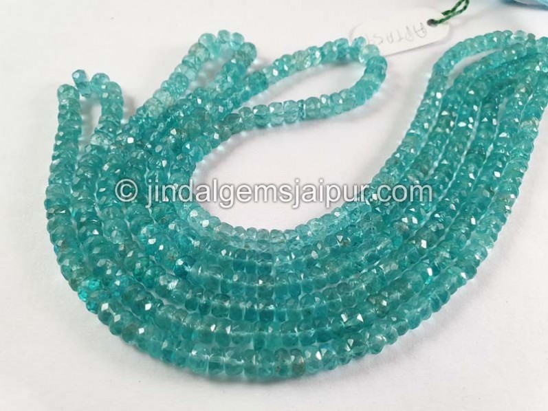 Green Apatite Faceted Roundelle Beads