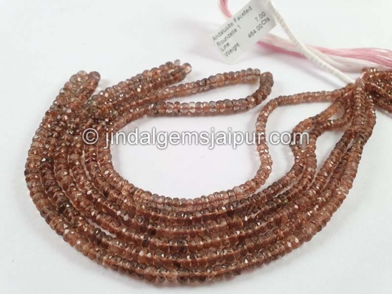 Andalusite Faceted Roundelle Beads