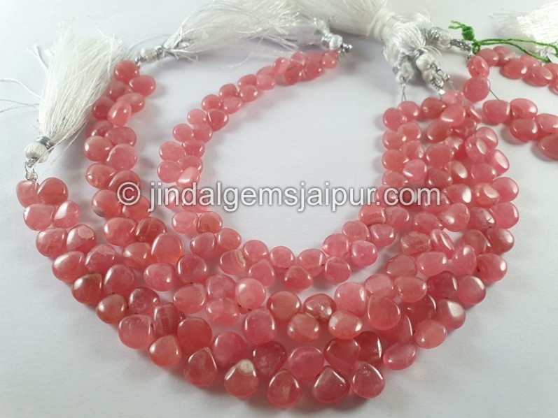 Rhodochrosite Smooth Heart Beads