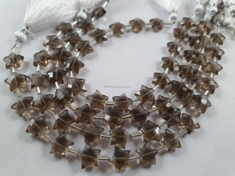 Smoky Faceted Star Beads