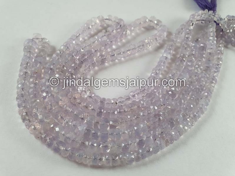 Scorolite Or Lavender Quartz Faceted Roundelle Beads